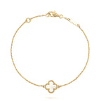 CLOVER WHITE MOP SINGLE FLOWER BRACELET