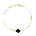 CLOVER ONYX SINGLE FLOWER BRACELET