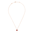 SWEET CLOVER CARNELIAN HEART NECKLACE