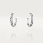 LOVE DIAMOND SILVER HOOP EARRINGS