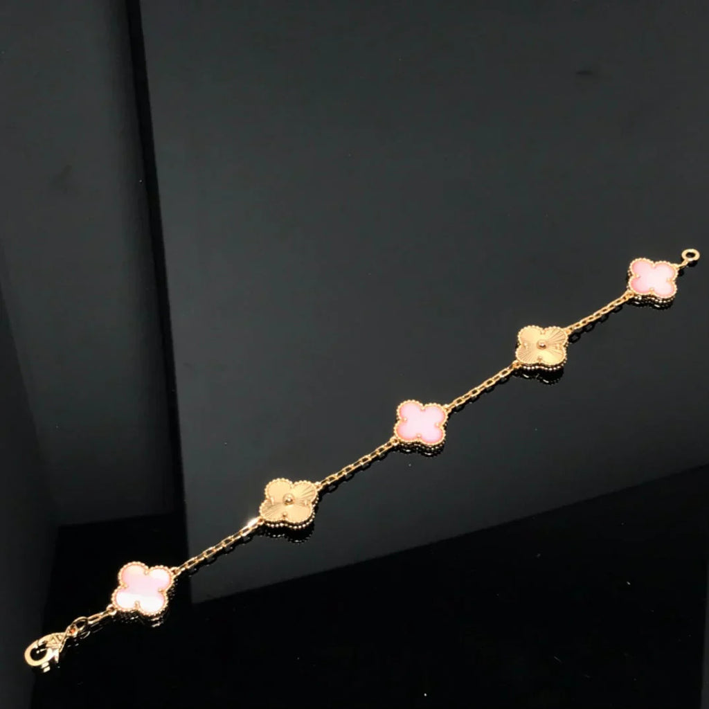 CLOVER 5 MOTIFS  PINK MOP BRACELET COLLECTION