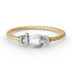 FORCE LARGE HORSESHOE HALF DIAMOND BRACELET SILVER