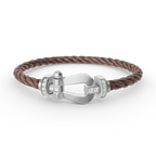 FORCE LARGE HORSESHOE HALF DIAMOND BRACELET SILVER