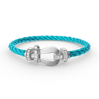 FORCE LARGE HORSESHOE HALF DIAMOND BRACELET SILVER