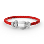 FORCE LARGE HORSESHOE HALF DIAMOND BRACELET SILVER