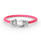 FORCE LARGE HORSESHOE HALF DIAMOND BRACELET SILVER