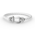 FORCE LARGE HORSESHOE HALF DIAMOND BRACELET SILVER