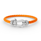 FORCE LARGE HORSESHOE FULL DIAMOND BRACELET SILVER